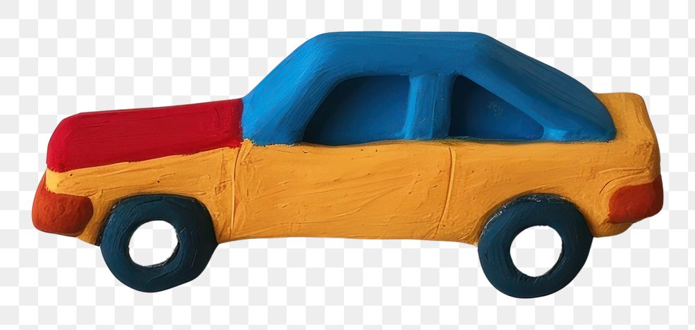 PNG  Plasticine of toy car vehicle transportation automobile.