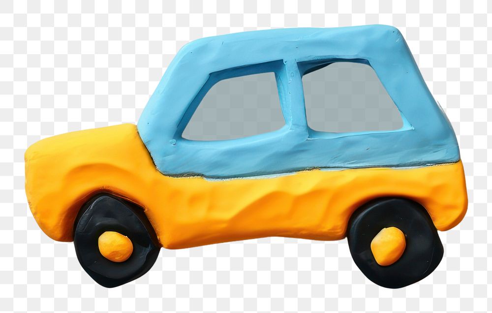 PNG  Plasticine of toy car vehicle art representation.