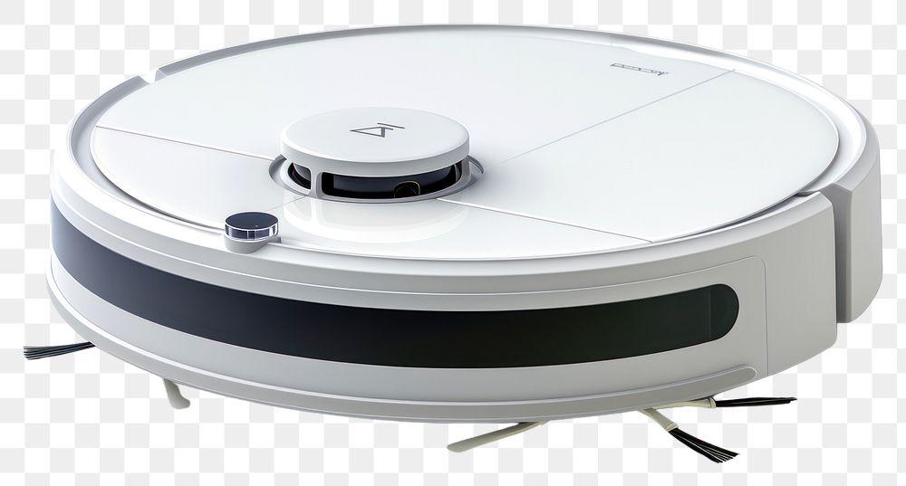 PNG  Robot vacuum cleaner white background electronics technology.