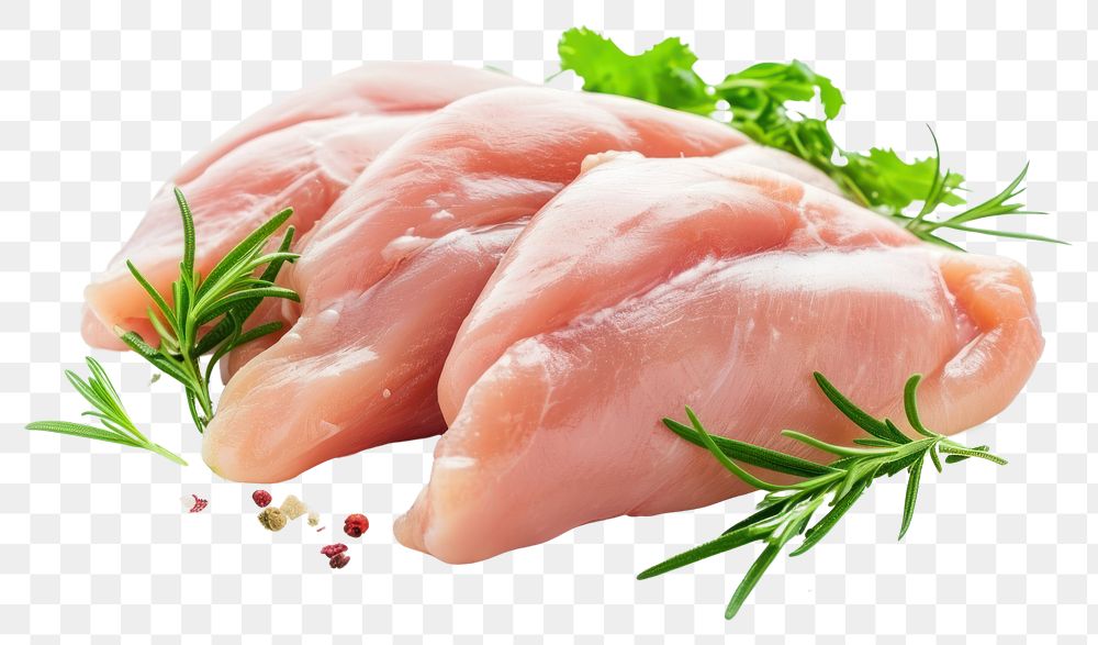 PNG Raw chicken fillet meat food white background.