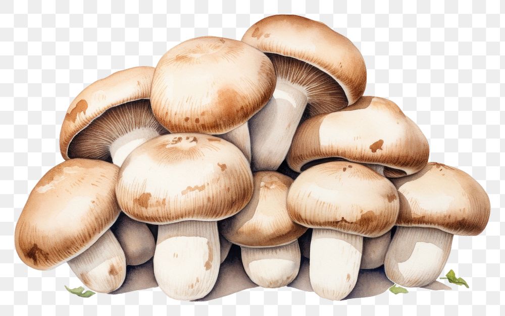 PNG  Mushrooms fungus plant white background. AI generated Image by rawpixel.