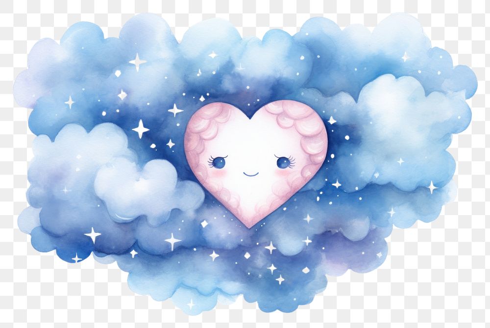 PNG  Dreams heart and stars cloud creativity outdoors. AI generated Image by rawpixel.