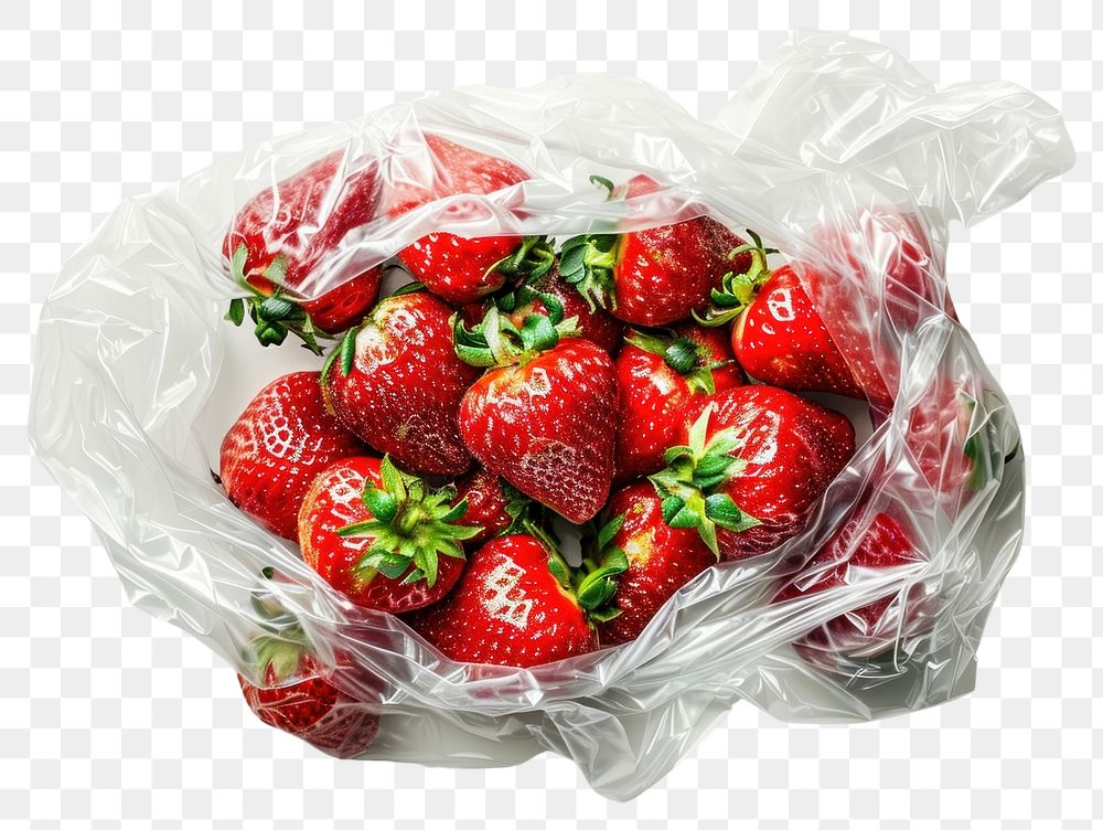 PNG  Plastic wrapping over a rotten strawberries strawberry fruit plant.