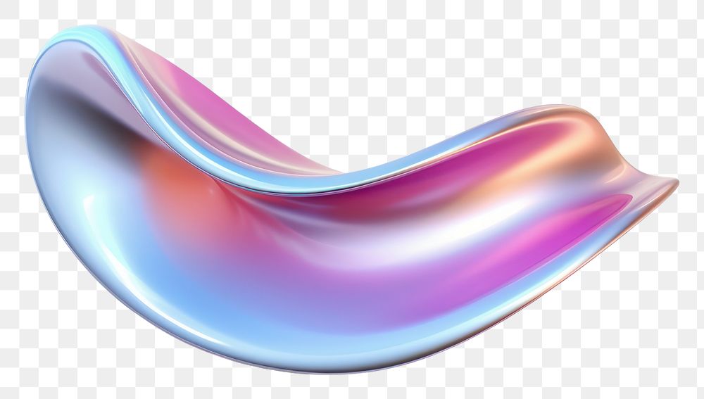 PNG  Curve shape iridescent white background abstract graphics.