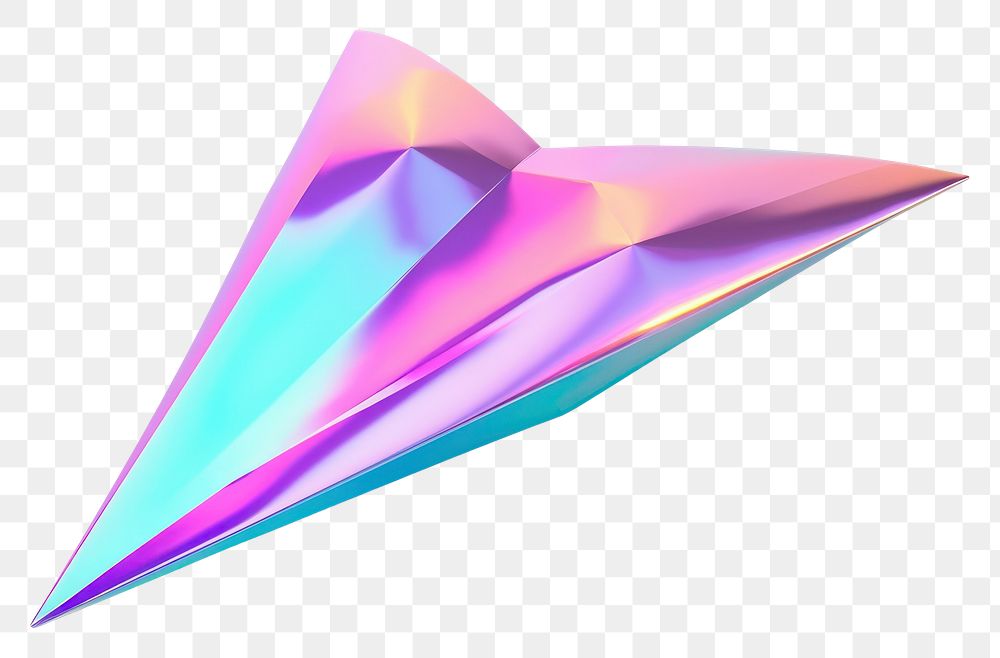 PNG  Metal paper plane iridescent origami white background simplicity.