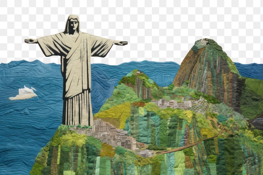 PNG  Christ the redeemer sculpture painting statue.