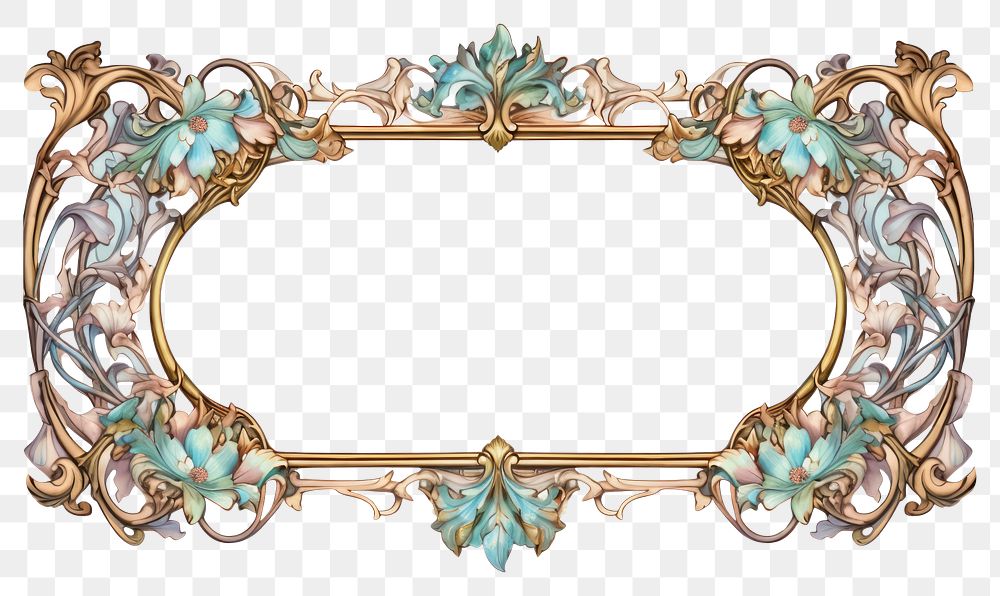 PNG Art nouveau frame border jewelry accessories furniture.