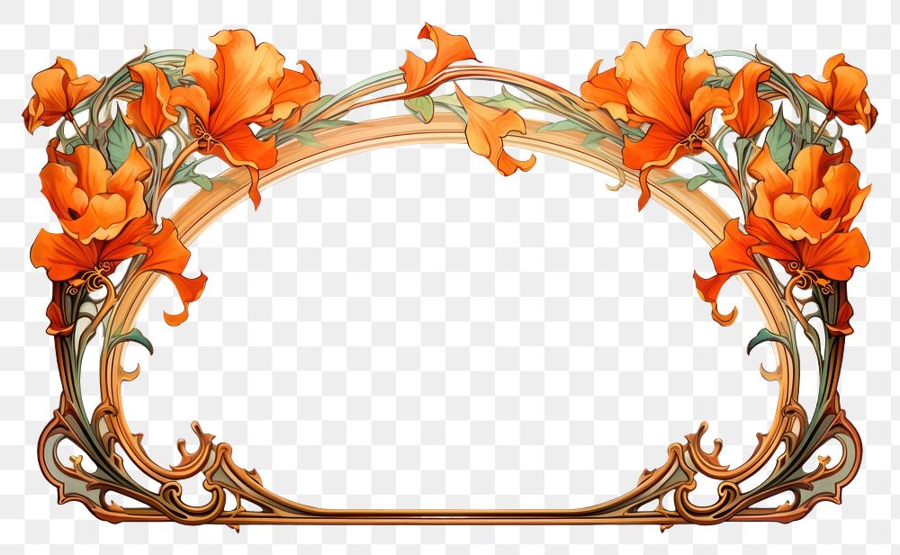 PNG Art nouveau frame border flower accessories accessory.
