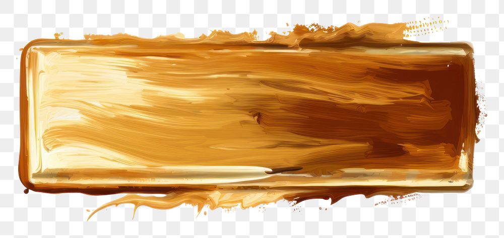 PNG Brown and gold flat paint brush stroke rectangle white background textured.