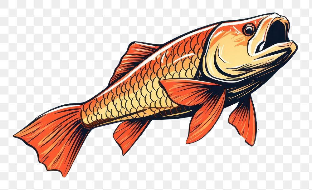 PNG A carp fish in a pond animal goldfish wildlife. AI generated Image by rawpixel.