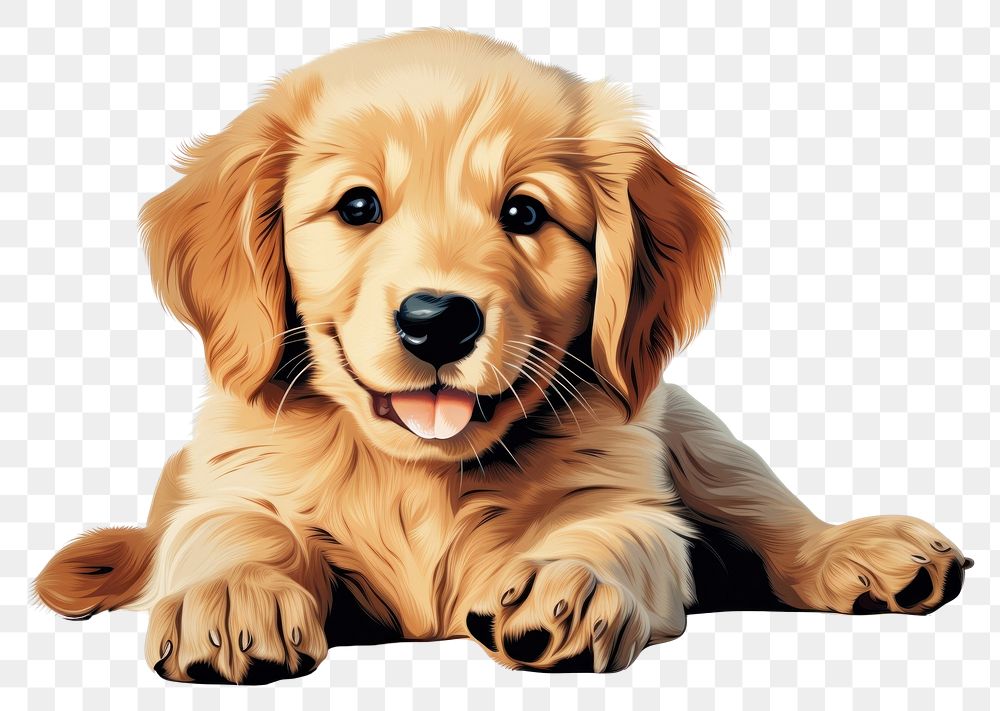 PNG  Cute baby golden retriever puppy mammal animal dog. AI generated Image by rawpixel.