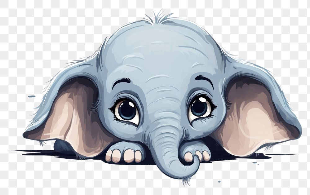 PNG  Cute baby elephant wildlife drawing animal. AI generated Image by rawpixel.