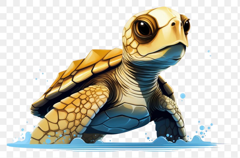 PNG  Cute baby sea turtle reptile animal wildlife. AI generated Image by rawpixel.
