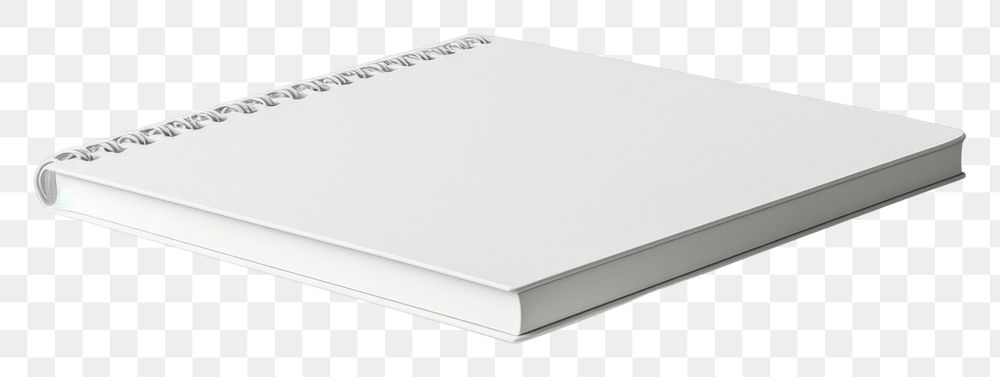 PNG  Spiral notebook mockup white gray gray background.