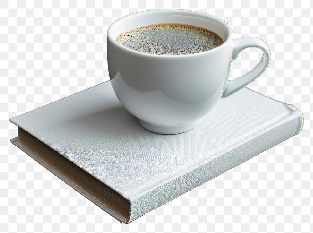PNG  Coffee cup saucer drink book.
