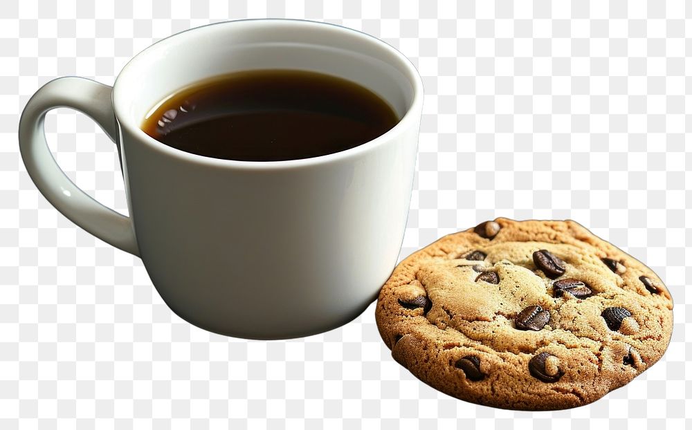 PNG  Coffee mug mockup cookie breakfast drink.