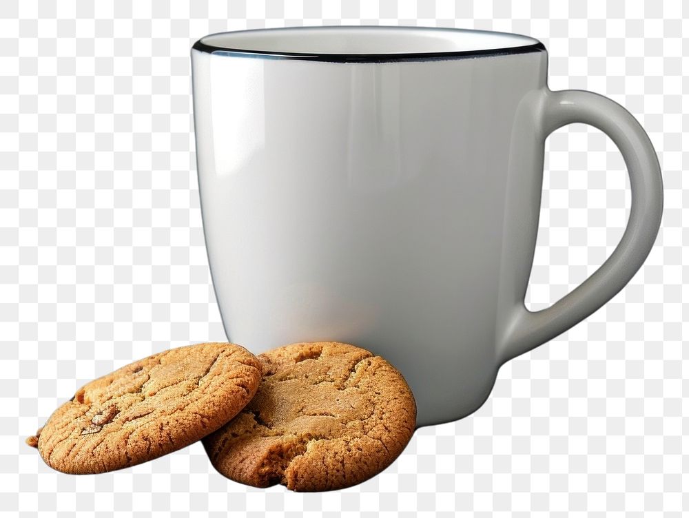 PNG  Coffee mug mockup cup cookie drink.