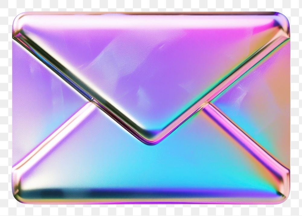 PNG  Mail icon iridescent metal white background accessories.