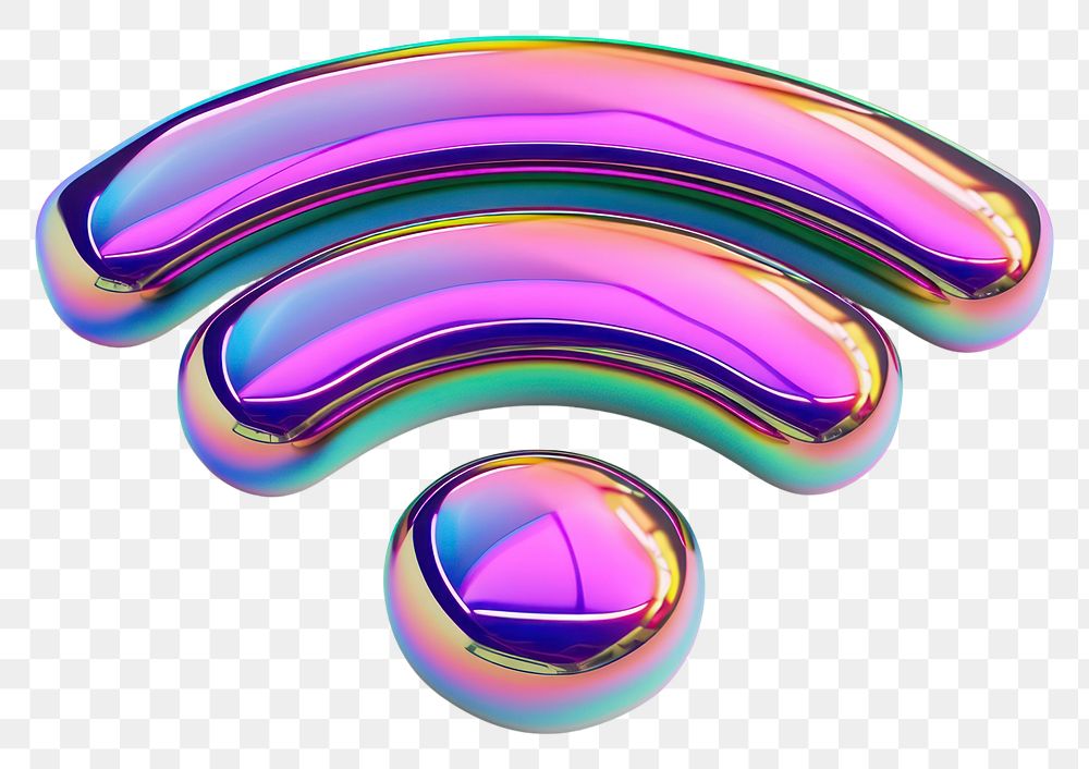 PNG  Wifi icon iridescent jewelry purple white background.
