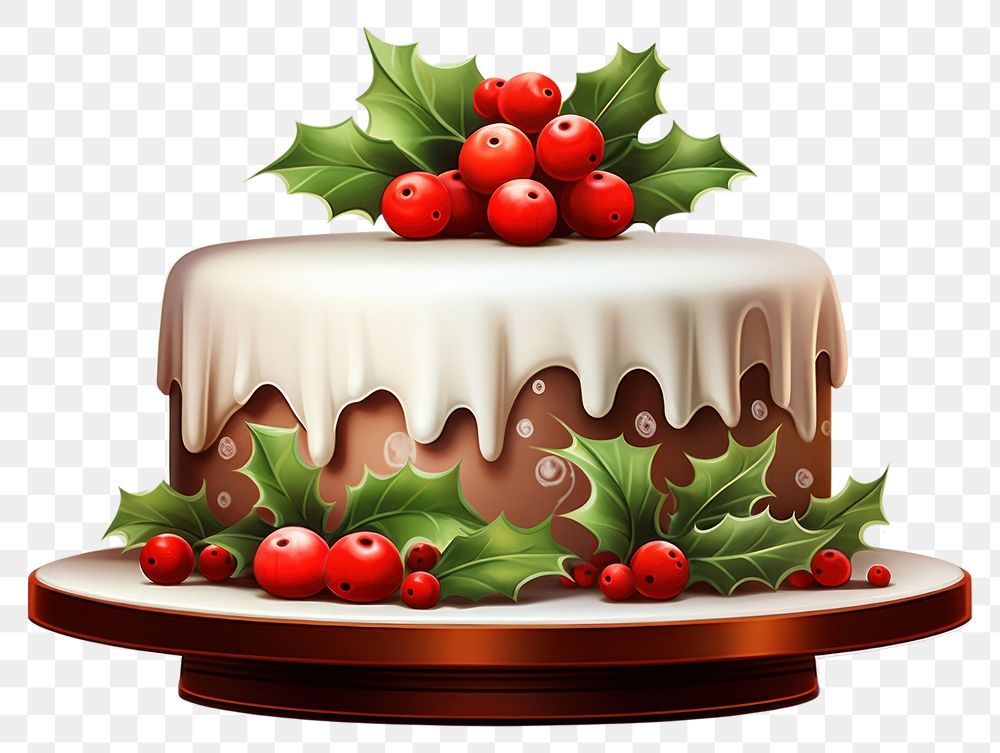 PNG Christmas theme cake dessert icing plant.