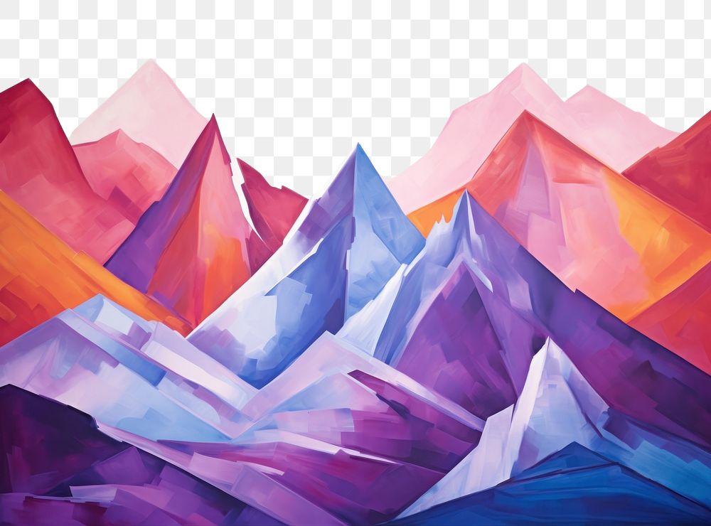 PNG Modern art of the mountain painting abstract purple.