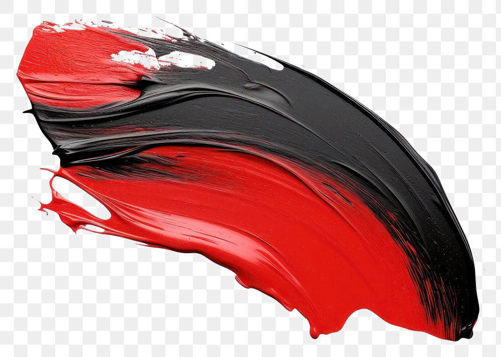 PNG Pastel black red flat paint brush stroke white background splattered painting.