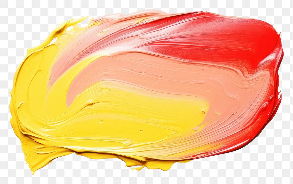 PNG Pastel yellow red flat paint brush stroke white background creativity painting.