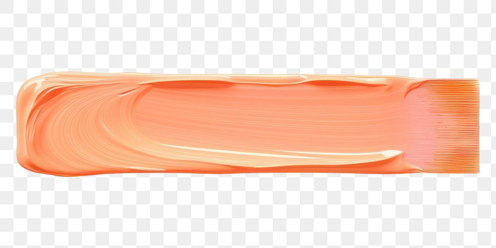 PNG Peach flat paint brush stroke white background pottery yellow.