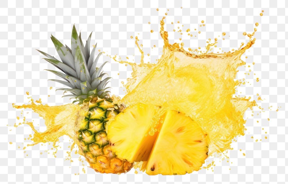 PNG  Pineapple juice splash border fruit plant food. 