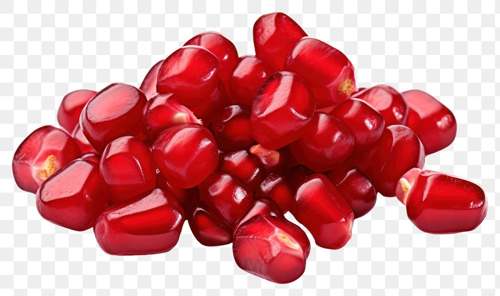 PNG  Pomegranate seeds food white background freshness.