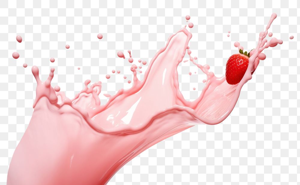 PNG  Strawberry milk splash border fruit refreshment splattered. 