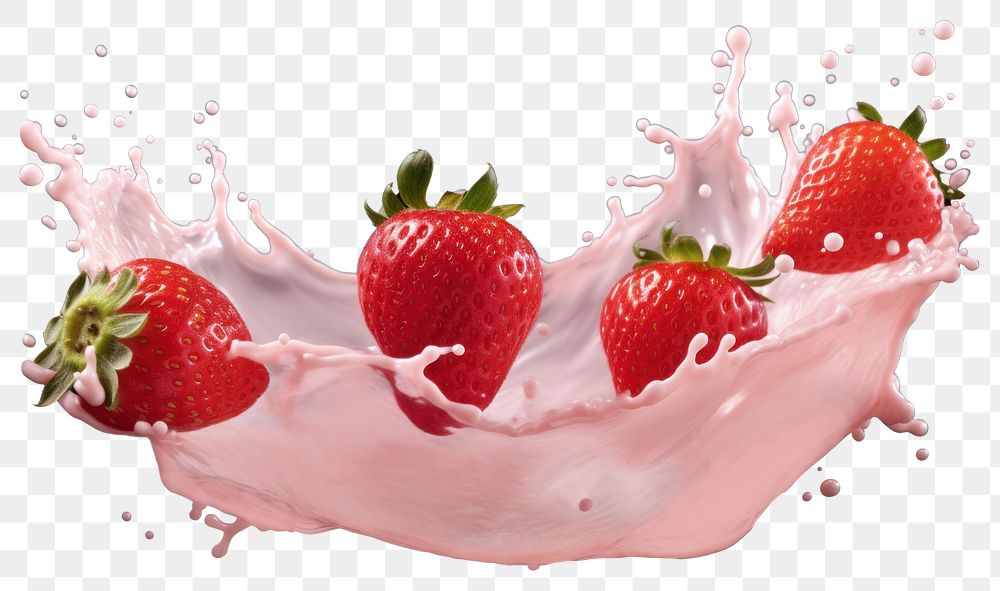 PNG  Strawberry milk splash border fruit plant food. AI generated Image by rawpixel.
