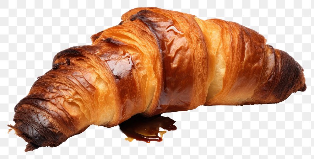 PNG  Croissant burn with burnt bread food white background.