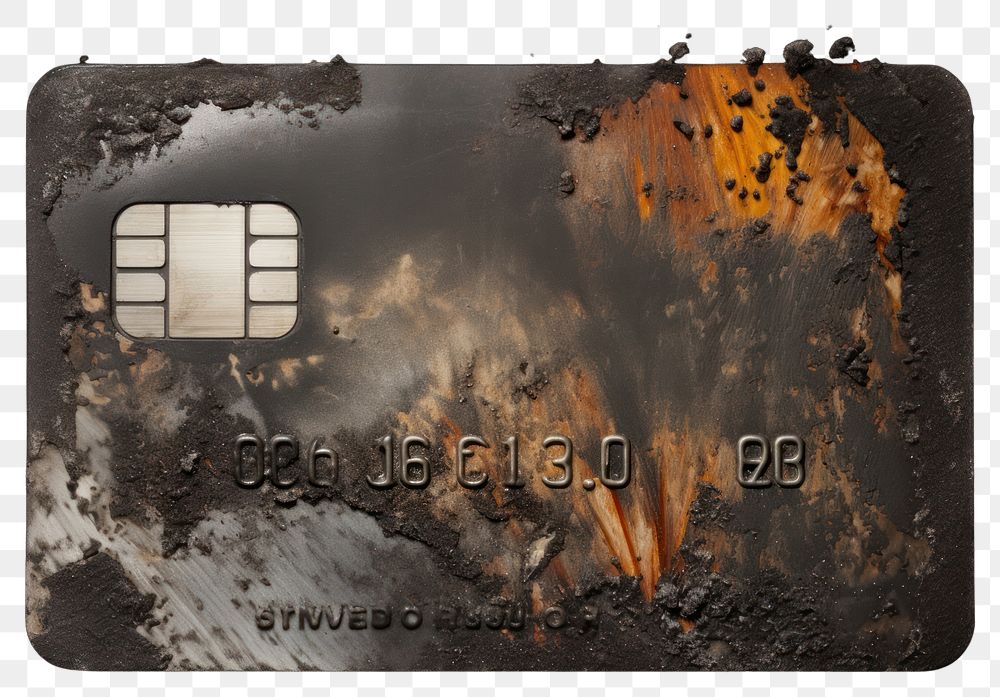 PNG  Credit card with burnt text screenshot burning.