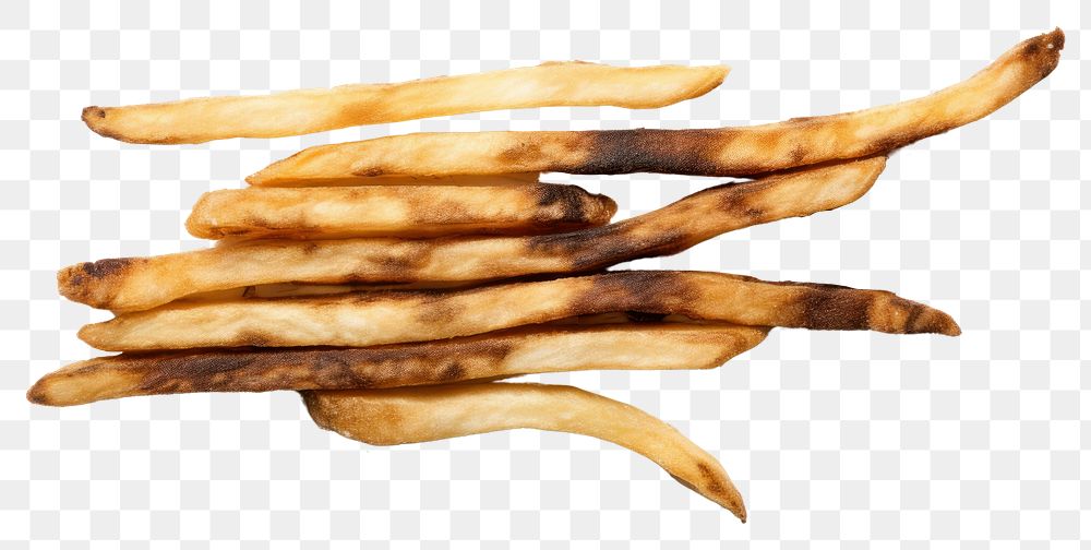 PNG  French fries with burnt food white background freshness.