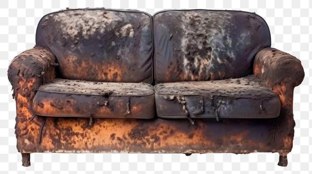 PNG  Sofa with burnt furniture chair rust.