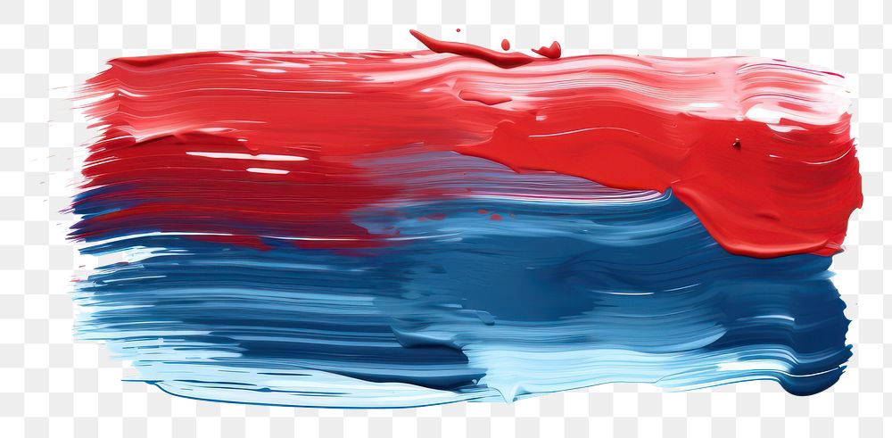 PNG Red and blue flat paint brush stroke white background splattered abstract.