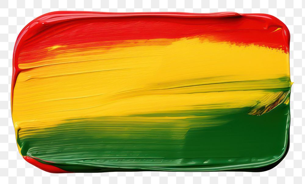 PNG Red yellow green flat paint brush stroke rectangle white background flag.