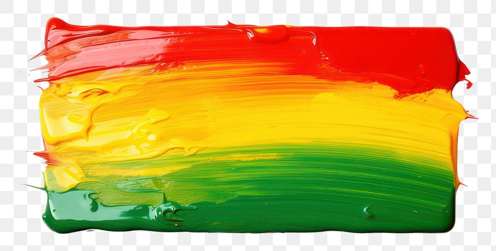 PNG Red yellow green flat paint brush stroke rectangle white background confectionery.