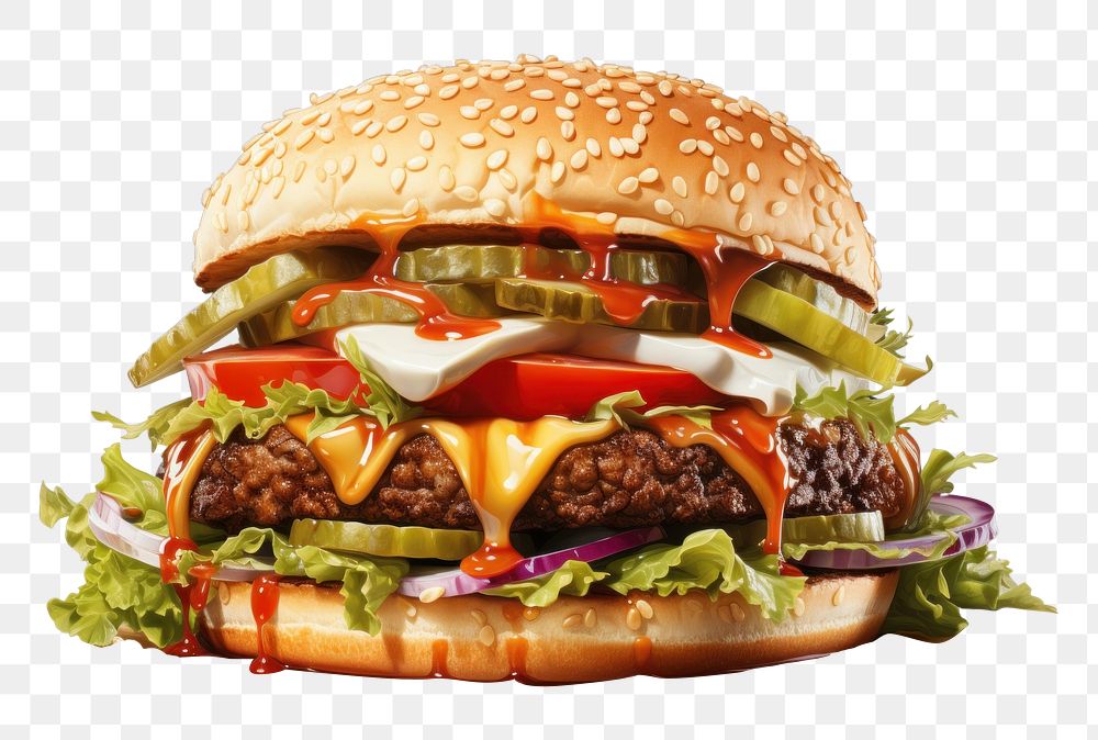 PNG Burger ketchup burger food. AI generated Image by rawpixel.