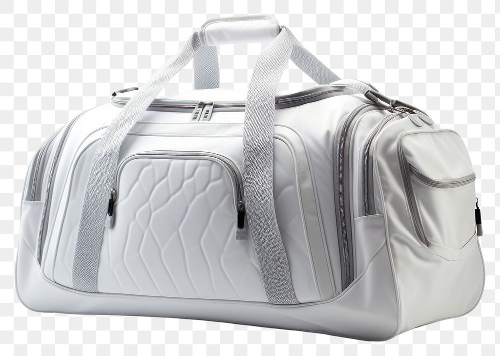 PNG Minimal white sport bag with clipping path over handbag luggage purse.
