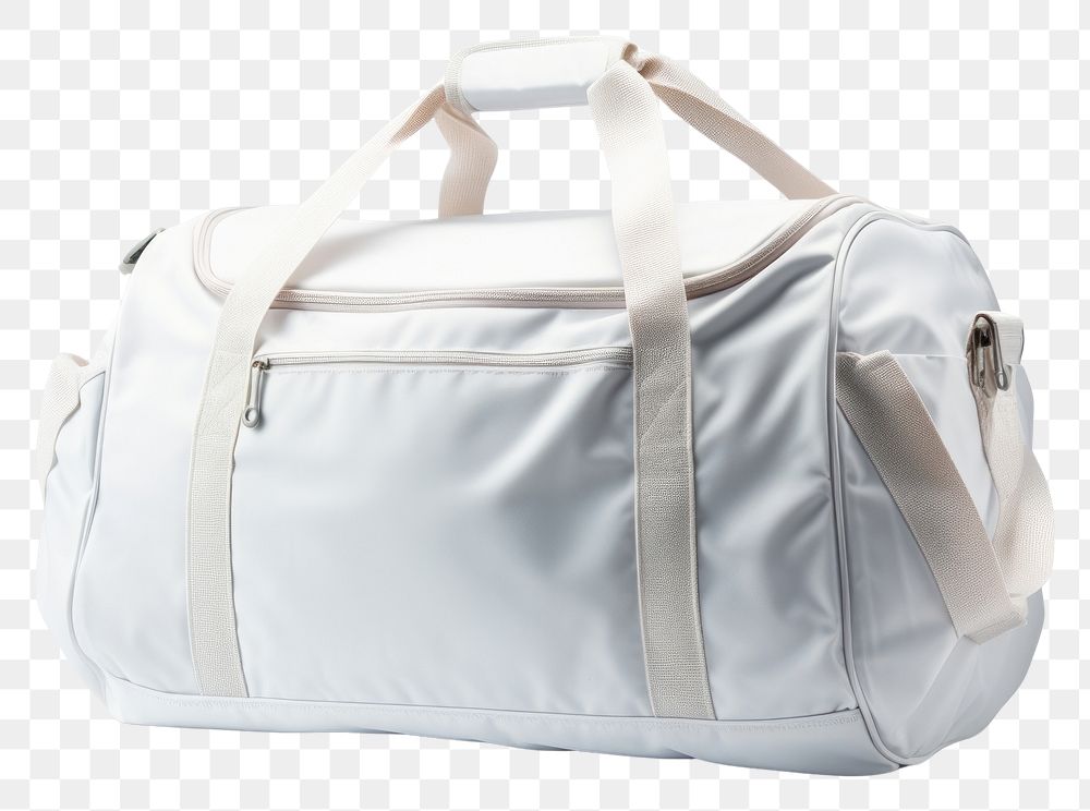 PNG Minimal white sport bag with clipping path over handbag luggage accessories.