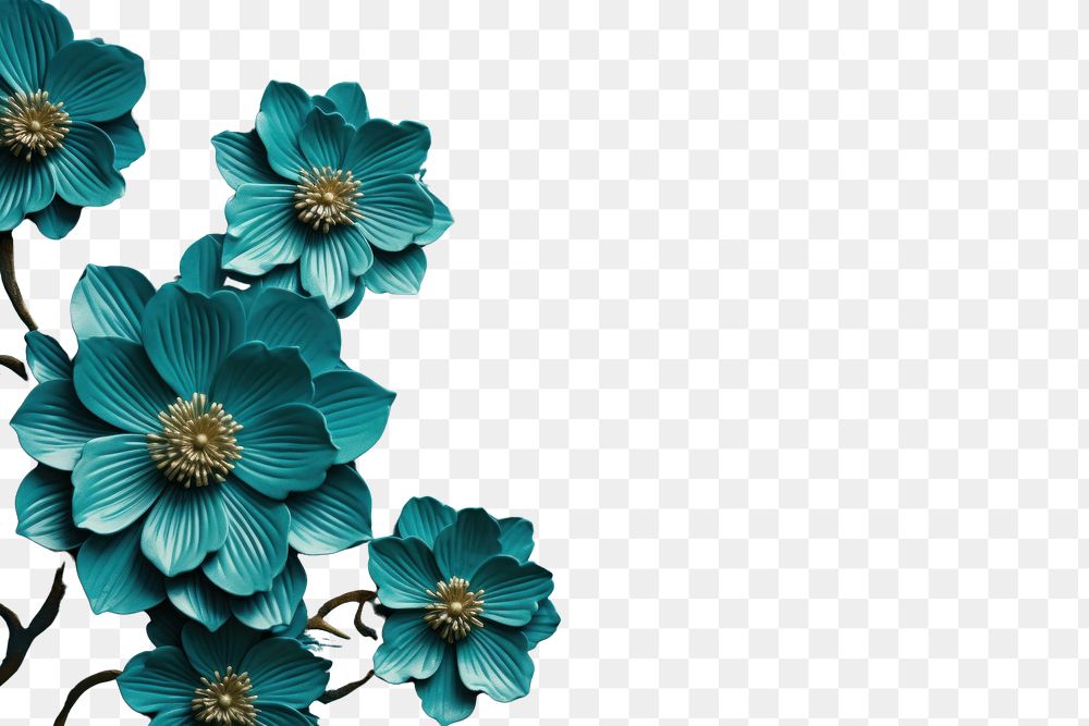 PNG  Turquoise flower turquoise backgrounds pattern.