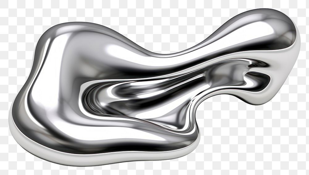 PNG Fluid chrome silver white background.