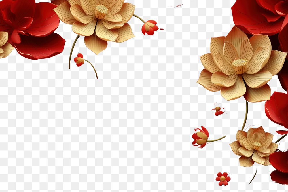 PNG  Chinese New Year style of Lotus backgrounds flower petal.