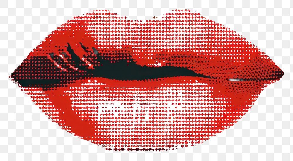 PNG  Red lip pixelated lipstick white background.