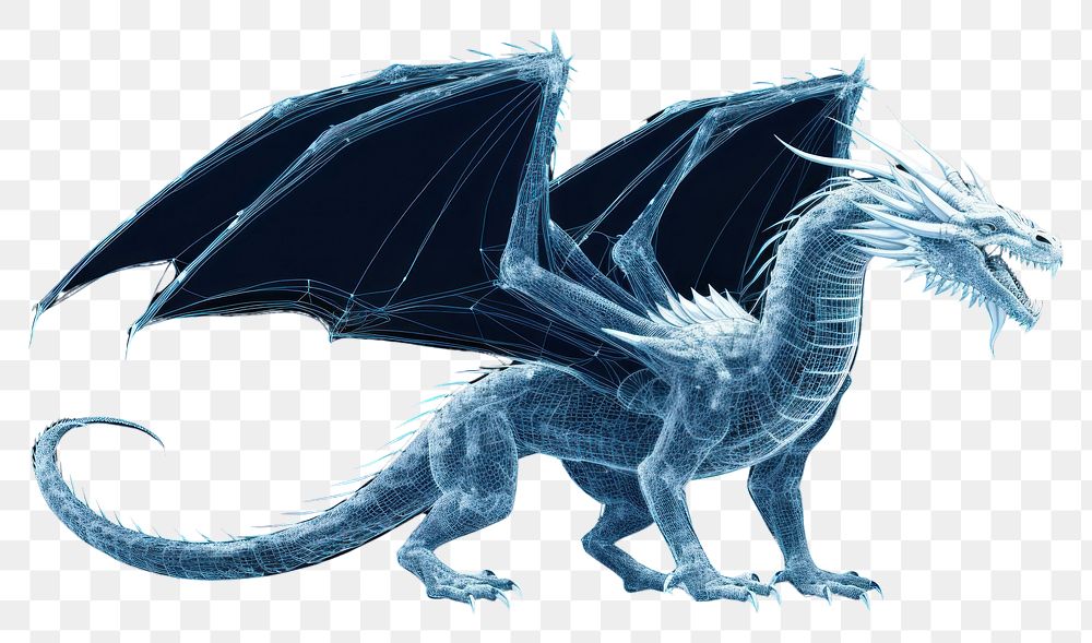 PNG  Dragon dragon animal blue.