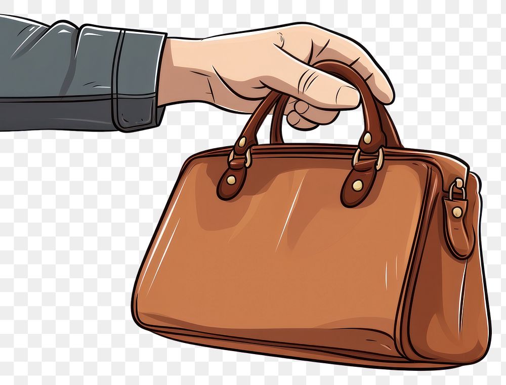 PNG Human hand holding Bag bag briefcase handbag.