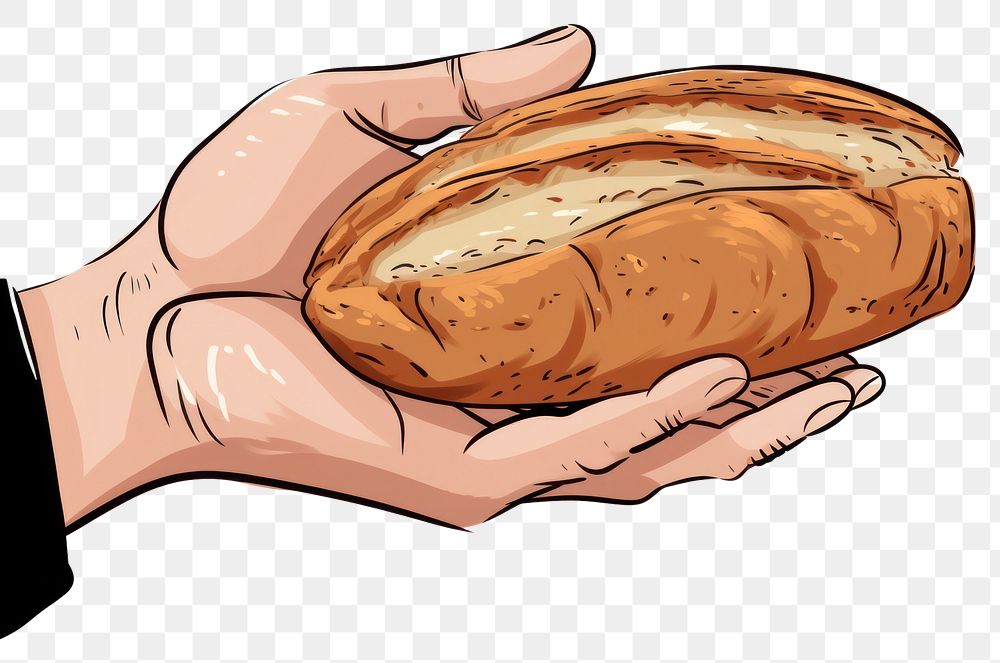 PNG Human hand holding Bread bread food sourdough.