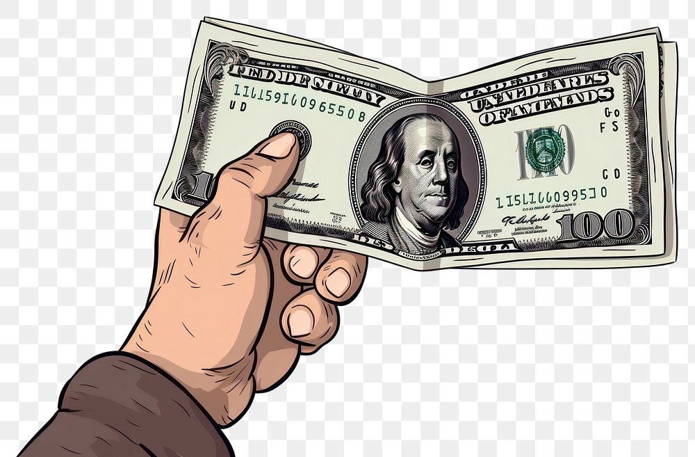 PNG Human hand holding Money money cartoon dollar.